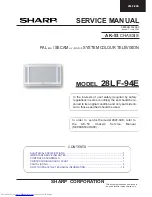 Предварительный просмотр 1 страницы Sharp 28LF-94E Service Manual