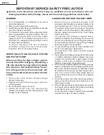 Предварительный просмотр 2 страницы Sharp 29FL94 Service Manual