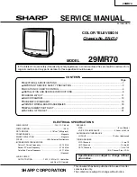 Preview for 1 page of Sharp 29MR70 Service Manual