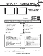 Предварительный просмотр 1 страницы Sharp 29WF200 Service Manual