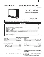 Sharp 32F540 Service Manual preview