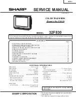 Предварительный просмотр 1 страницы Sharp 32F830 Service Manual