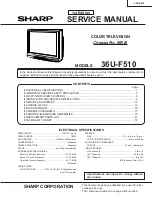 Предварительный просмотр 1 страницы Sharp 36u-f510 Service Manual