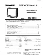 Предварительный просмотр 1 страницы Sharp 36US650 Service Manual