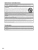 Предварительный просмотр 3 страницы Sharp 37D40U - LC - 37" LCD TV Operation Manual