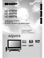 Предварительный просмотр 1 страницы Sharp 37D7U - LC - 37" LCD TV Operation Manual