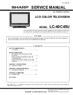 Sharp 45D40U - LC - 45" LCD TV Service Manual preview