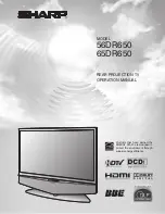 Sharp 56DR650 - 56" Rear Projection TV Operation Manual preview