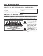 Предварительный просмотр 2 страницы Sharp 56DR650 - 56" Rear Projection TV Operation Manual