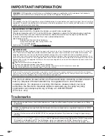 Preview for 4 page of Sharp 60E77UM - LC - 60" LCD TV Operation Manual