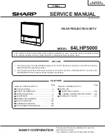 Preview for 1 page of Sharp 64LHP5000 Service Manual