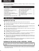 Preview for 3 page of Sharp AE-A18CJ Operation Manual