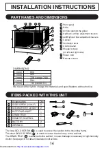 Предварительный просмотр 14 страницы Sharp AF-W18CME Installation And Operation Manual