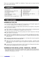 Preview for 3 page of Sharp AH-A09BF Operation Manual