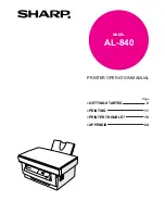 Sharp AL-840 - B/W Laser Printer Operation Manual preview
