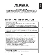 Preview for 2 page of Sharp AN-3DG20-EL Operation Manual