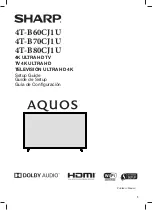 Preview for 1 page of Sharp AQUOS 4T-B60CJ1U Setup Manual