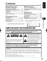 Предварительный просмотр 3 страницы Sharp Aquos AN-ACS1U Operation Manual