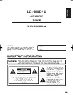 Preview for 3 page of Sharp Aquos LC-108D1U Operation Manual