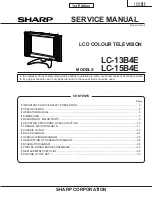 Preview for 1 page of Sharp AQUOS LC-13B4E Service Manual