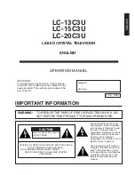 Предварительный просмотр 2 страницы Sharp Aquos LC-13C3U Operation Manual