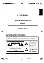 Preview for 2 page of Sharp Aquos LC 15B1U Operation Manual