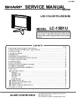 Preview for 1 page of Sharp Aquos LC 15B1U Service Manual