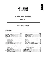 Preview for 3 page of Sharp AQUOS LC-15E2E Operation Manual