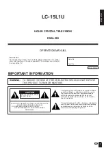 Preview for 2 page of Sharp Aquos LC 15L1U Operation Manual