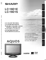 Предварительный просмотр 1 страницы Sharp Aquos LC-19D1E Operation Manual