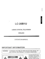 Предварительный просмотр 2 страницы Sharp Aquos LC 20B1U Operation Manual