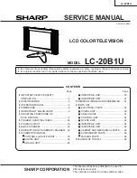 Preview for 1 page of Sharp Aquos LC 20B1U Service Manual