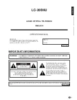 Preview for 2 page of Sharp Aquos LC-20B6U Operation Manual