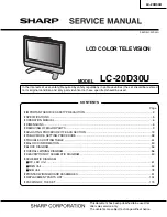 Sharp Aquos LC 20D30U Service Manual preview