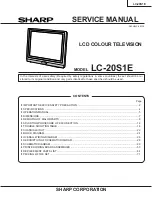 Предварительный просмотр 1 страницы Sharp AQUOS LC-20S1E Service Manual