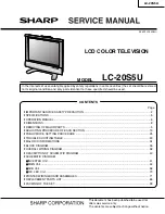 Preview for 1 page of Sharp Aquos LC-20S5U Service Manual