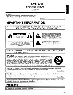 Preview for 2 page of Sharp Aquos LC-20S7U Operation Manual