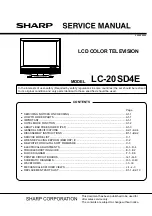 Sharp Aquos LC-20SD4E Service Manual предпросмотр