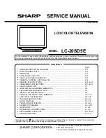 Предварительный просмотр 1 страницы Sharp AQUOS LC-20SD5E Service Manual