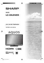 Sharp Aquos LC-22LE520X Operation Manual preview