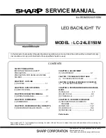 Предварительный просмотр 1 страницы Sharp Aquos LC-24LE150M Service Manual