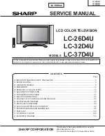 Sharp Aquos LC 26D4U Service Manual preview