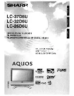 Предварительный просмотр 1 страницы Sharp Aquos LC-26D6U Operation Manual