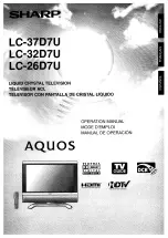 Предварительный просмотр 1 страницы Sharp Aquos LC 26D7U Operation Manual