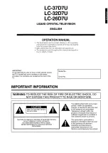 Preview for 2 page of Sharp Aquos LC 26D7U Operation Manual