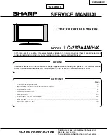 Sharp Aquos LC-26GA4X Service Manual preview