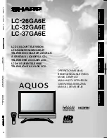 Preview for 1 page of Sharp Aquos LC-26GA6E Operation Manual