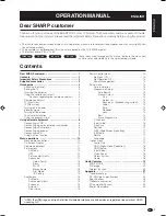 Preview for 3 page of Sharp AQUOS LC-26P55E Operation Manual