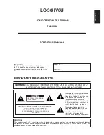 Sharp Aquos LC 30HV6U Operation Manual preview