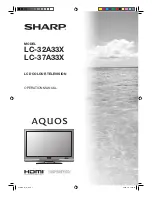 Предварительный просмотр 1 страницы Sharp Aquos LC-32A33X Operation Manual